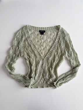 Le chateau Green sparkly crochet cardigan